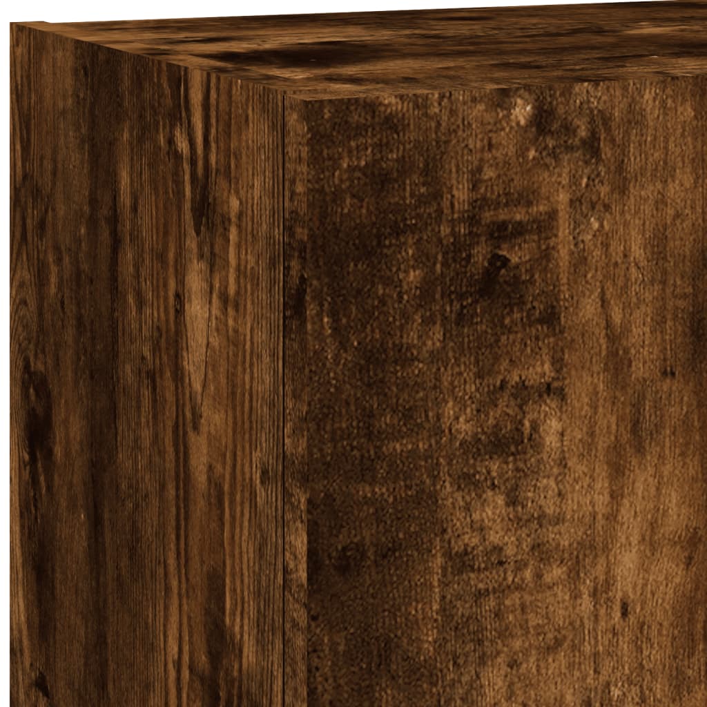 Unités murales TV avec LED 5 pcs chêne fumé bois d'ingénierie - XIOS