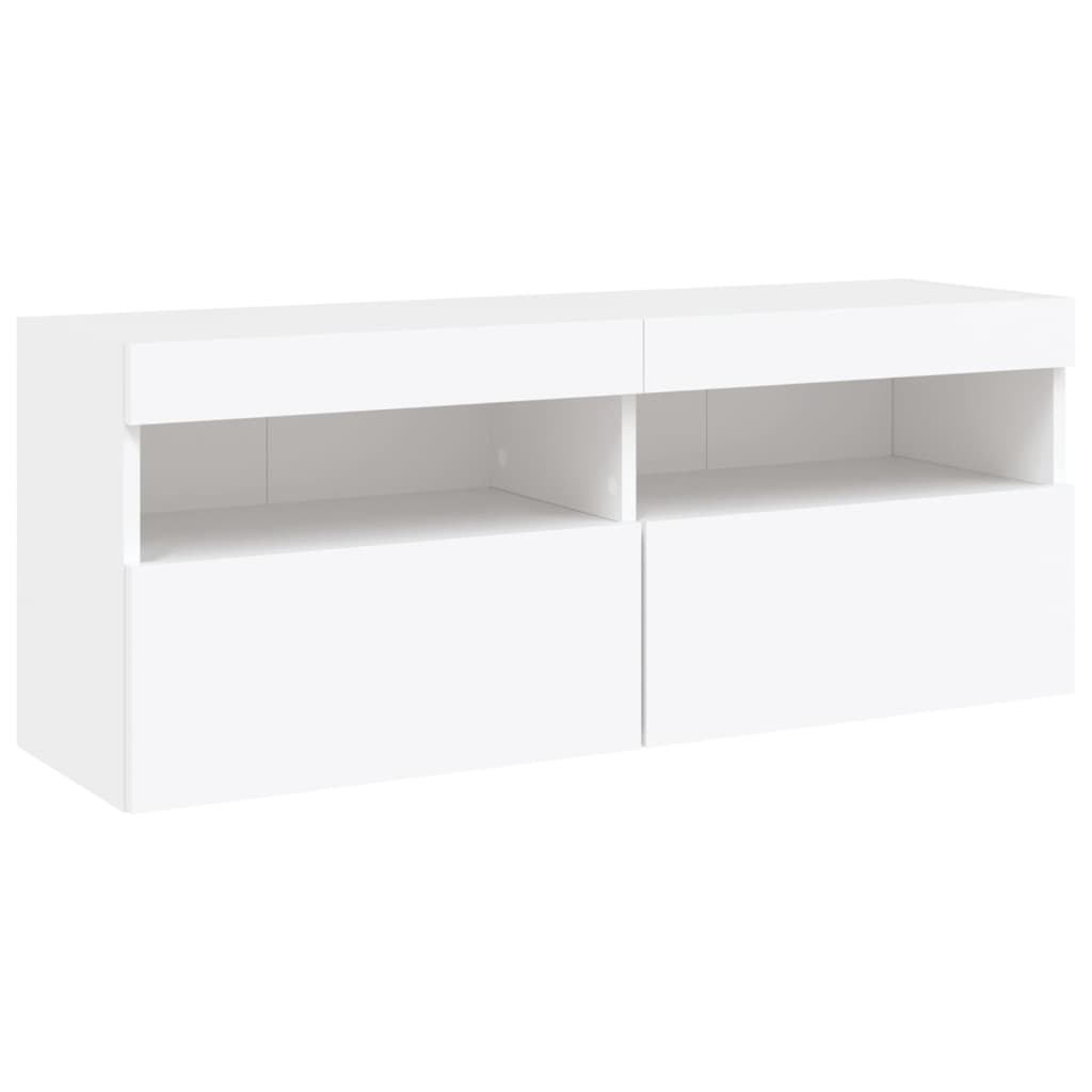 Ensemble de meubles TV muraux 7 pcs avec lumières LED blanc - XIOS