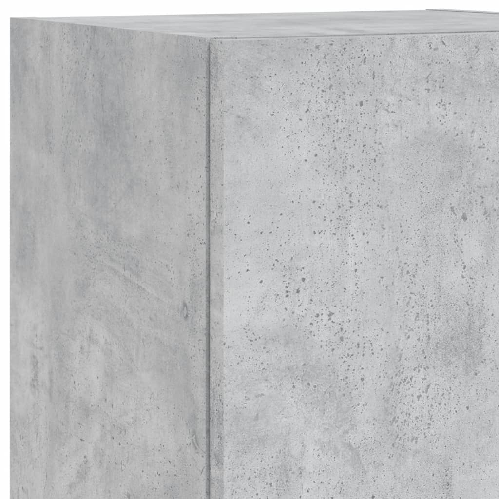 Ensemble de meubles TV muraux 7pcs et lumières LED gris béton