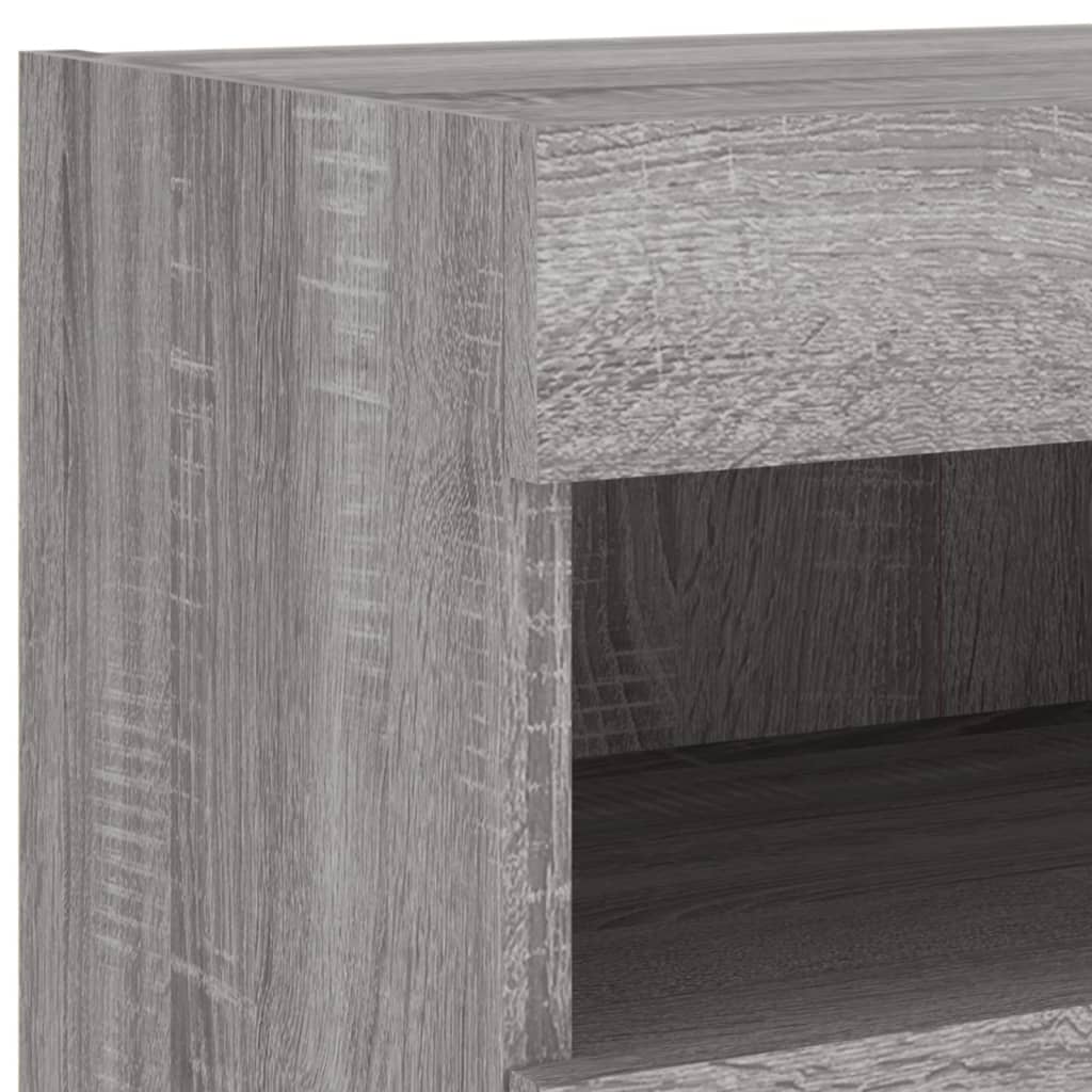 Ensemble de meubles TV muraux 7 pcs et lumières LED sonoma gris