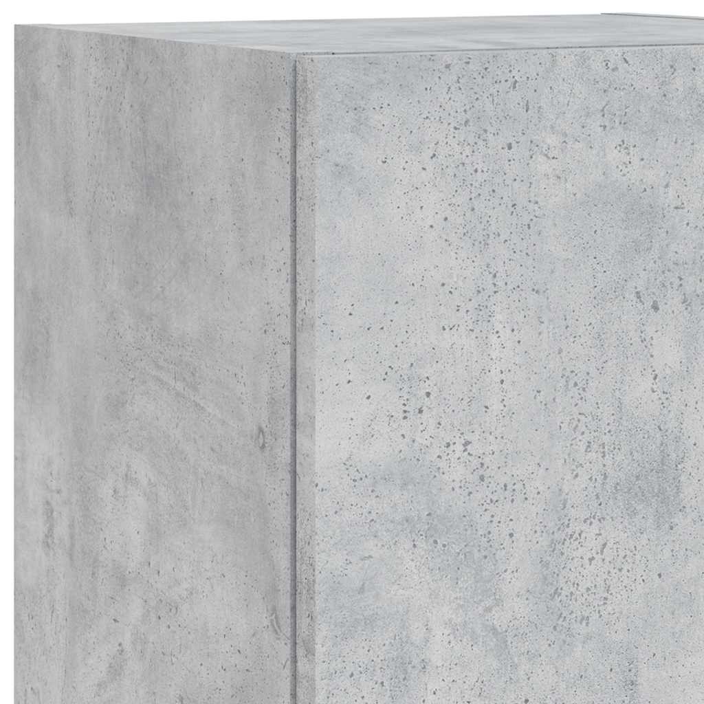 Ensemble de meubles TV muraux 6pcs et lumières LED gris béton