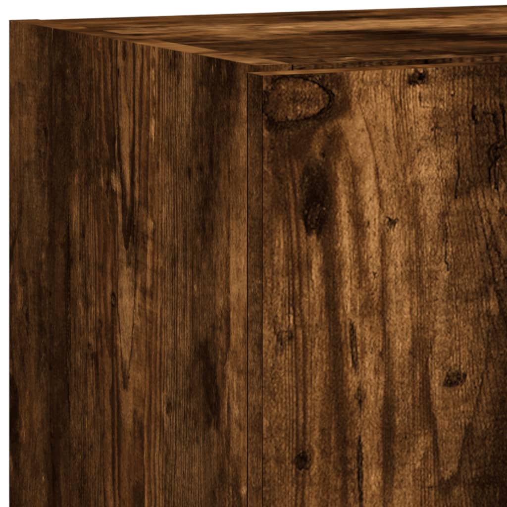 Unités murales TV avec LED 5 pcs chêne fumé bois d'ingénierie - XIOS