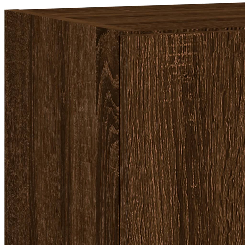 Unités murales TV avec LED 5 pcs chêne marron bois d'ingénierie - XIOS