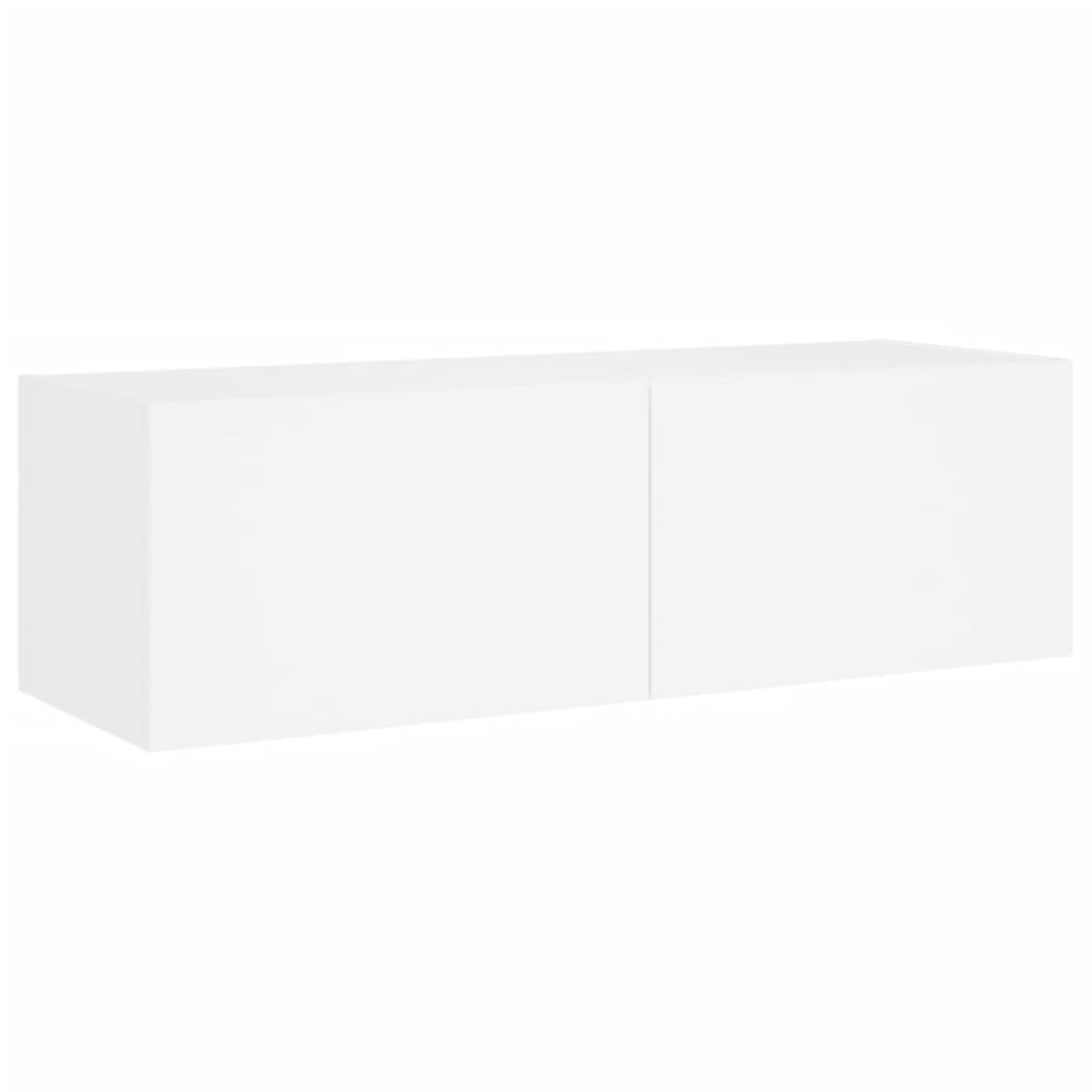 Meuble TV muraux 5 pcs avec lumières LED blanc - XIOS