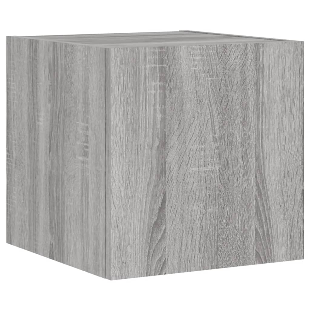 Meuble TV muraux 4 pcs avec lumières LED sonoma gris - XIOS