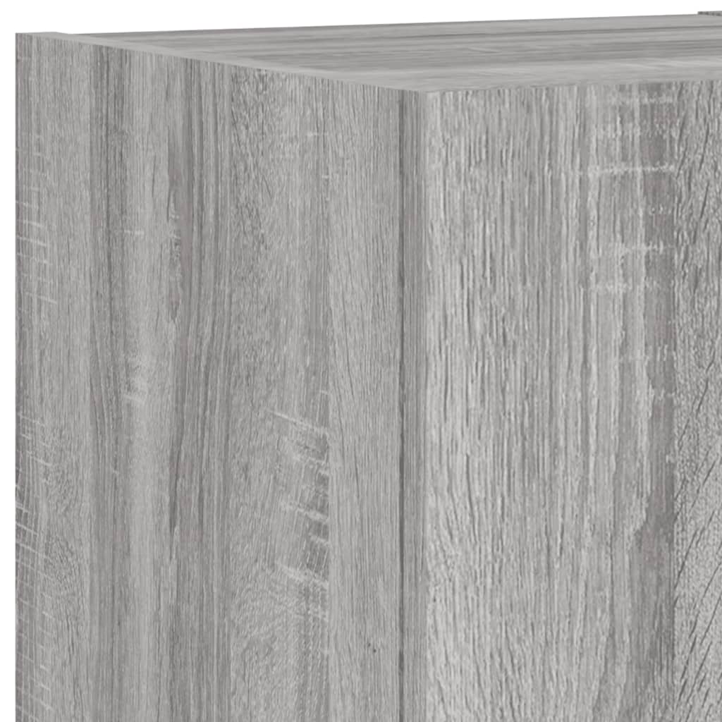 Meuble TV muraux 4 pcs avec lumières LED sonoma gris - XIOS