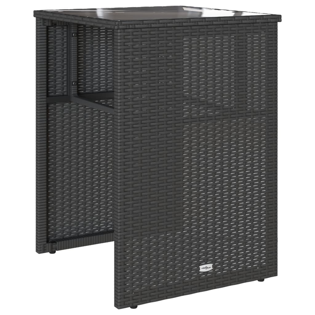 Ensemble de bistro 3 pcs avec coussins noir résine tressée - XIOS