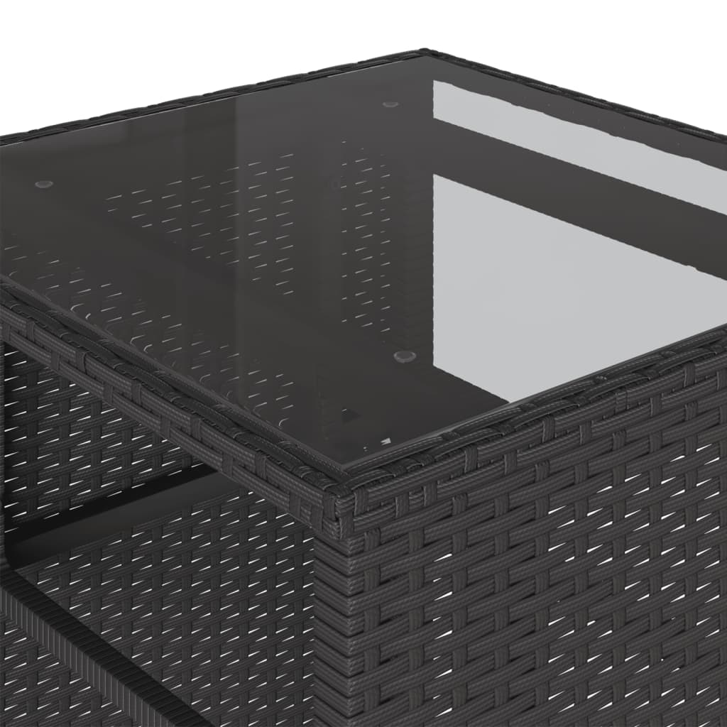 Ensemble de bistro 3 pcs avec coussins noir résine tressée - XIOS