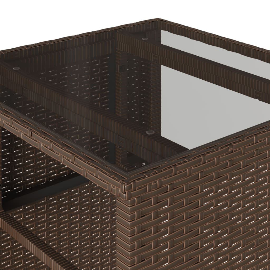 Ensemble de bistro 3 pcs avec coussins marron résine tressée - XIOS