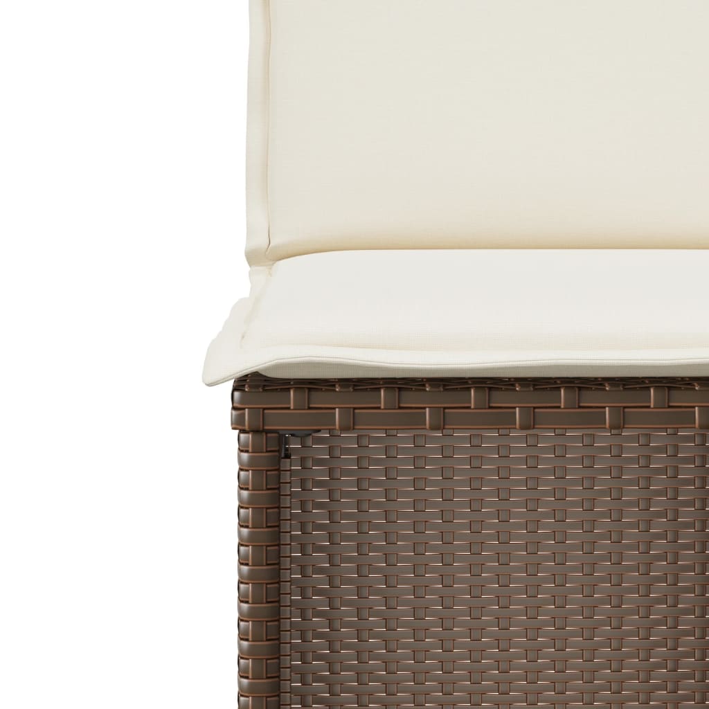 Ensemble de bistro 3 pcs avec coussins marron résine tressée - XIOS