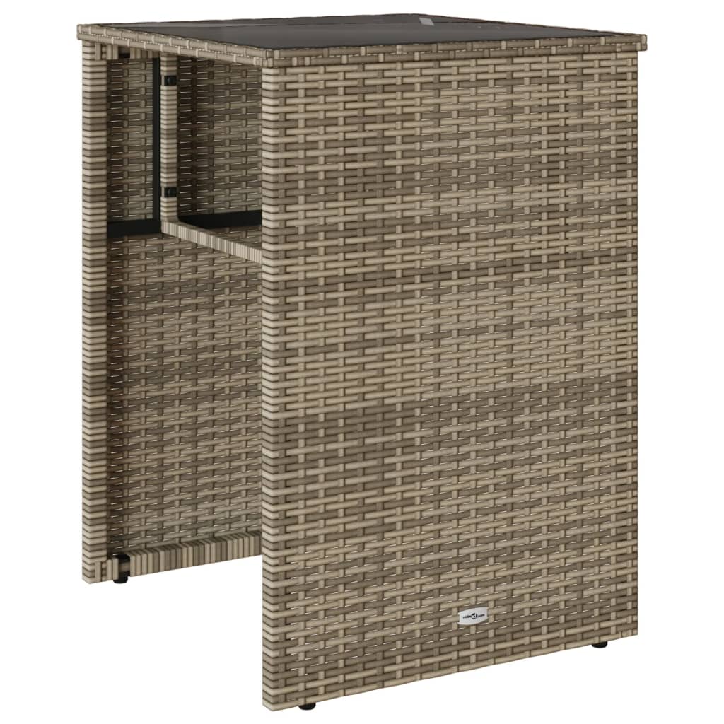 Ensemble de bistro 3 pcs avec coussins gris résine tressée - XIOS
