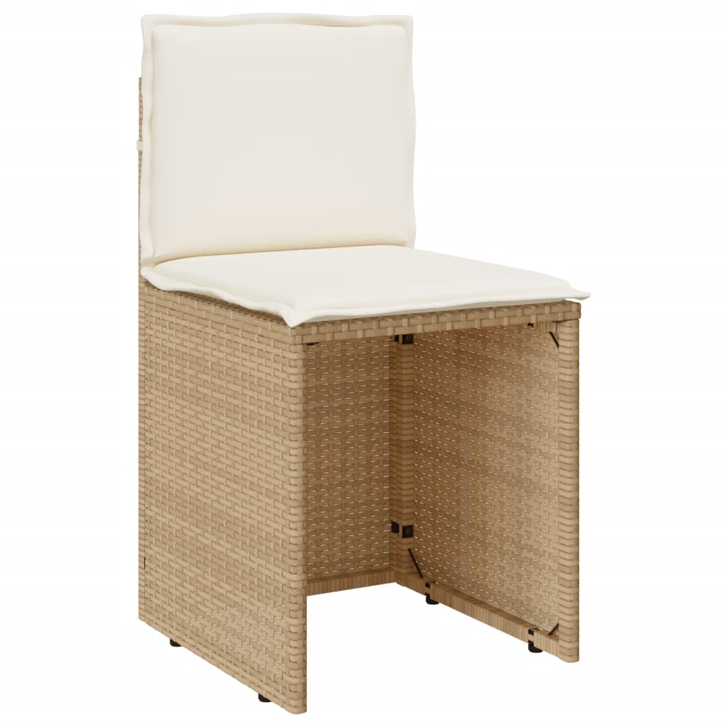 Ensemble de bistro 3 pcs avec coussins beige résine tressée Salons de jardin vidaXL