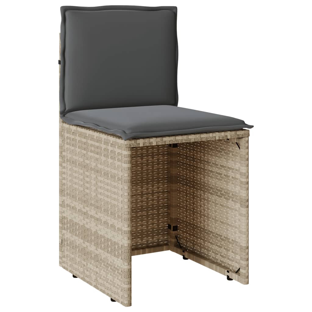 Ensemble de bistro 3 pcs et coussins gris clair résine tressée - XIOS