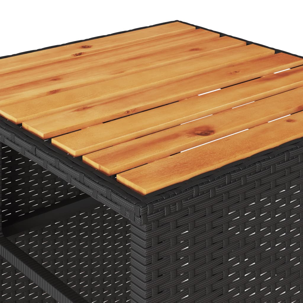 Ensemble de bistro 3 pcs avec coussins noir résine tressée - XIOS