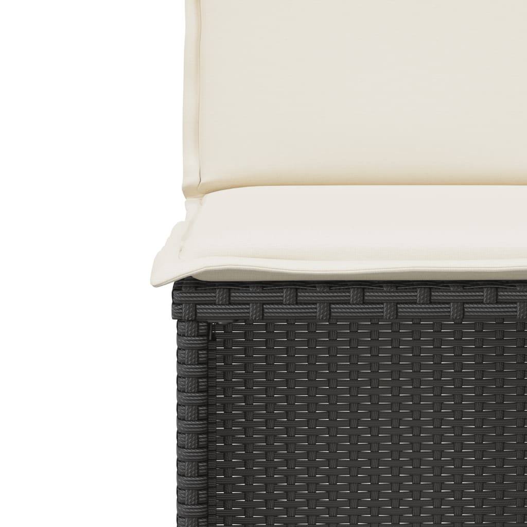 Ensemble de bistro 3 pcs avec coussins noir résine tressée - XIOS