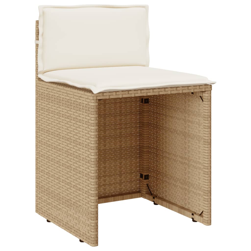 Ensemble de bistro 3 pcs avec coussins beige résine tressée - XIOS