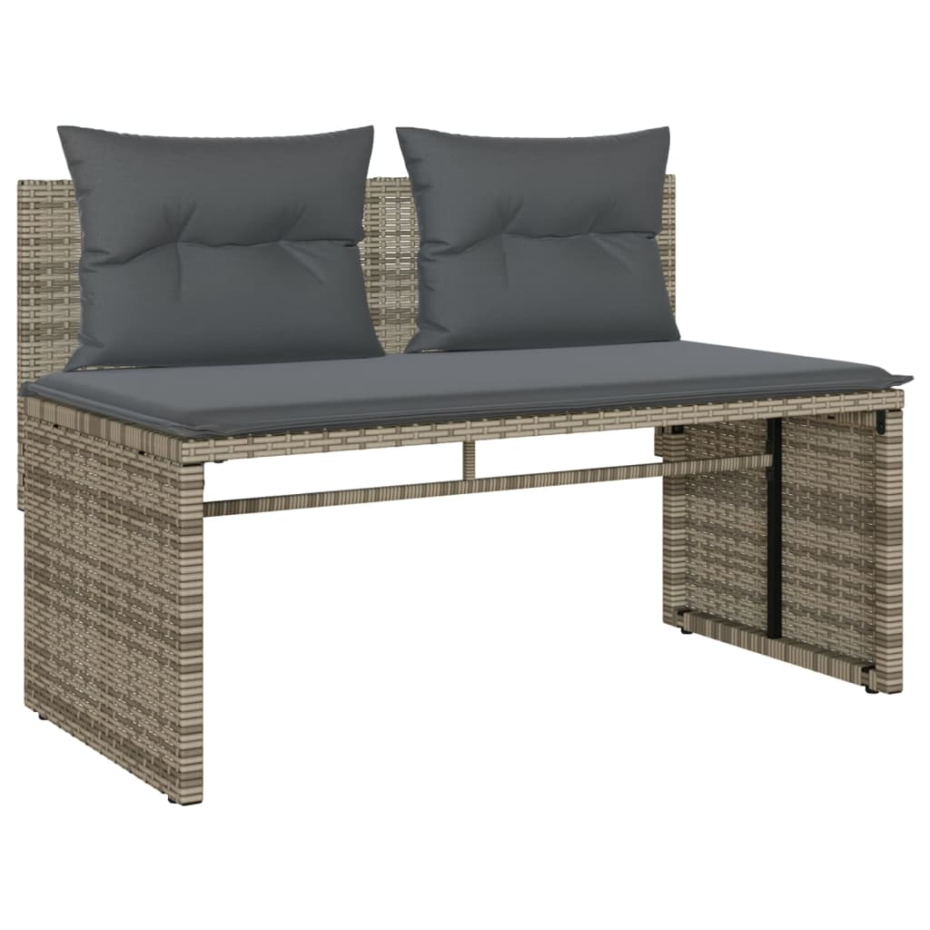 Salon de jardin 4 pcs avec coussins gris résine tressée - XIOS