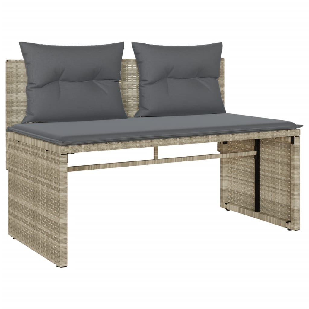 Salon de jardin 4 pcs avec coussins gris clair résine tressée Salons de jardin vidaXL