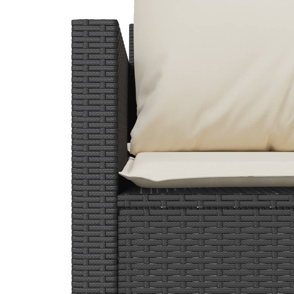 Ensemble de bistro 3 pcs avec coussins noir résine tressée - XIOS