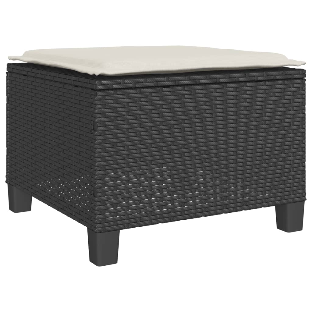 Ensemble de bistro 3 pcs avec coussins noir résine tressée - XIOS