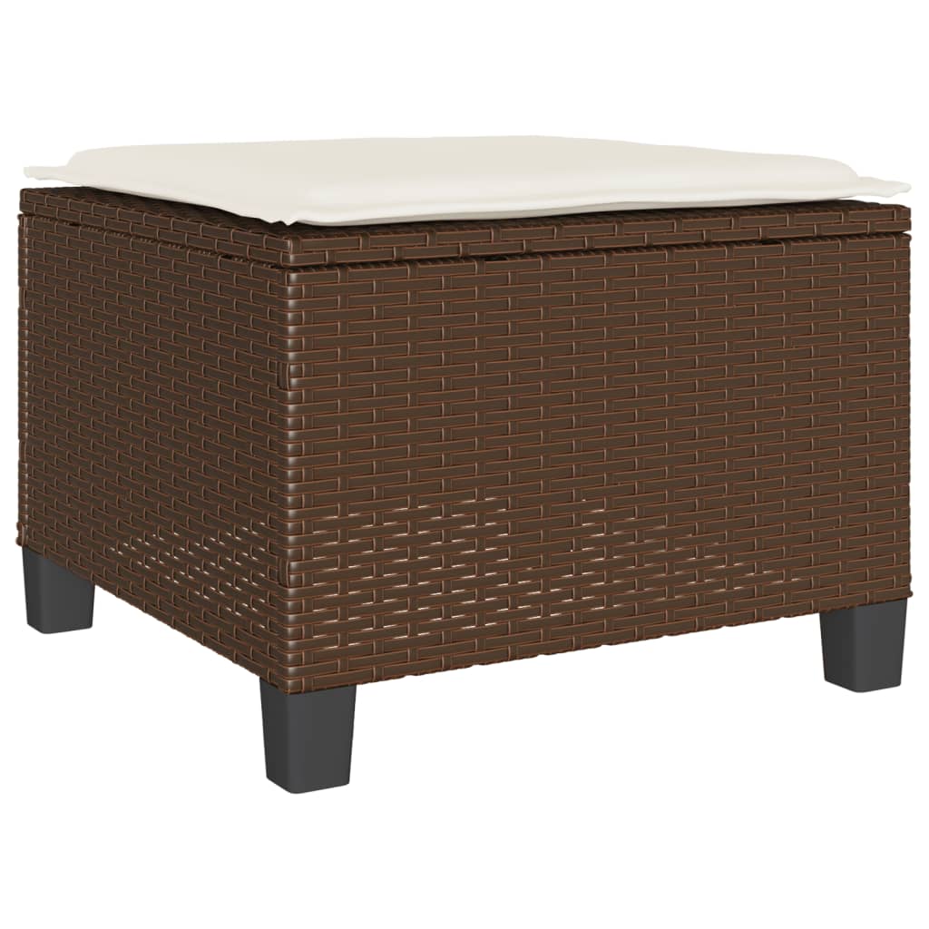 Ensemble de bistro 3 pcs avec coussins marron résine tressée - XIOS