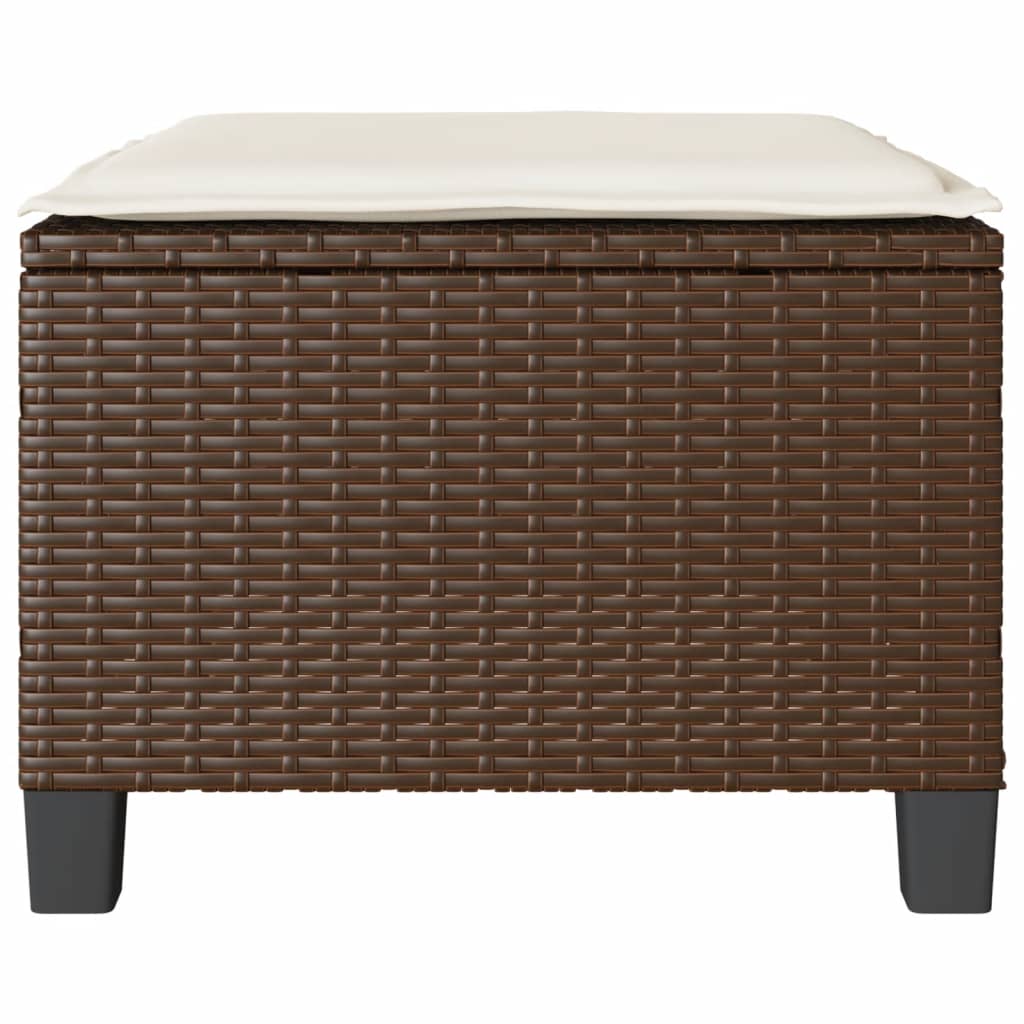 Ensemble de bistro 3 pcs avec coussins marron résine tressée - XIOS