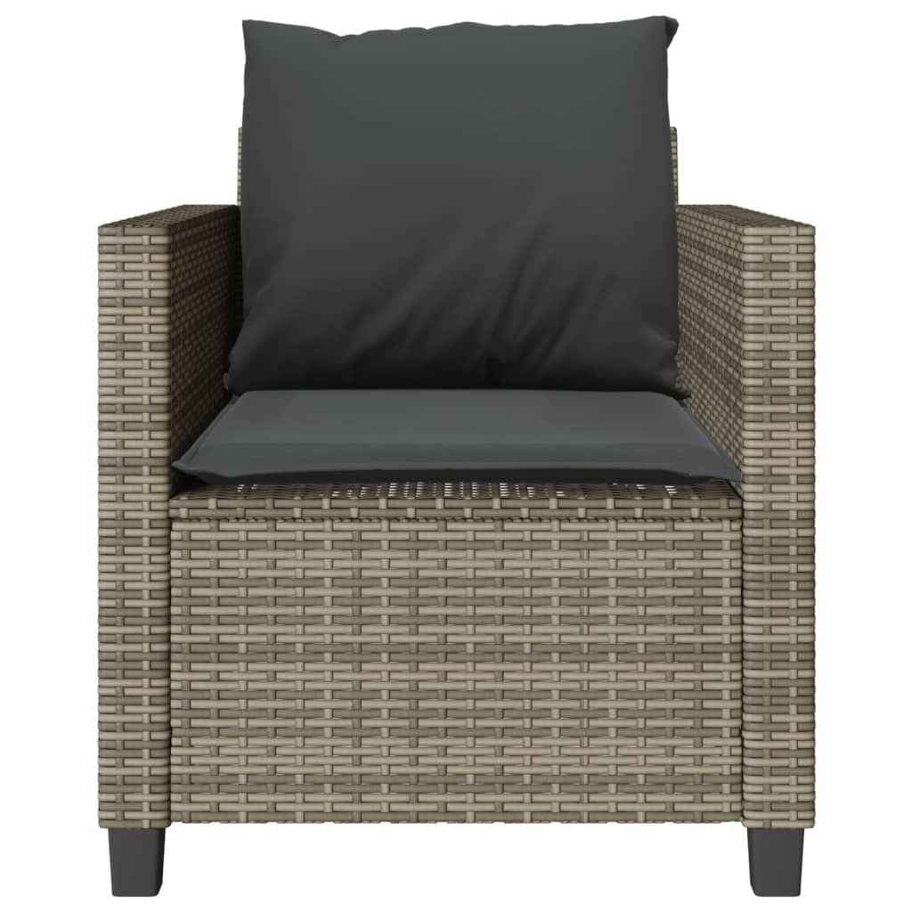 Ensemble de bistro 3 pcs avec coussins gris résine tressée - XIOS
