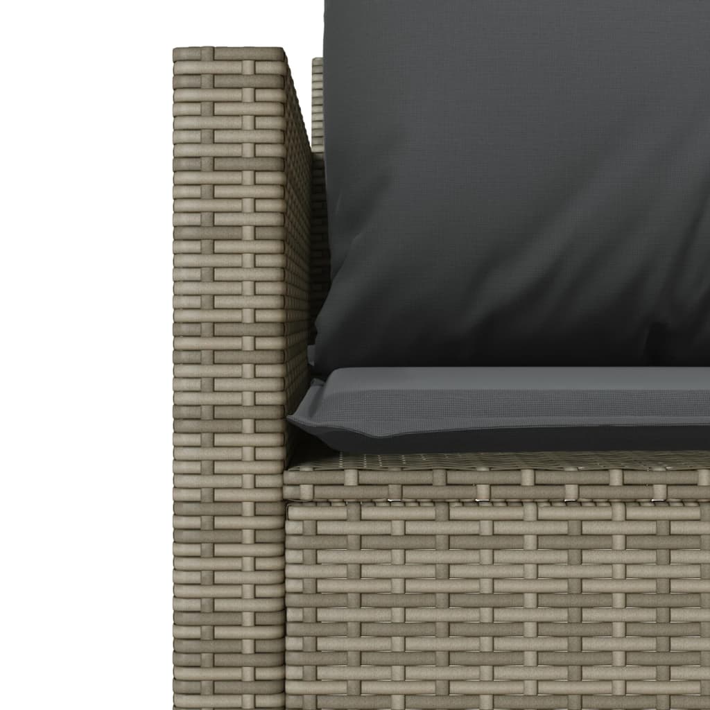 Ensemble de bistro 3 pcs avec coussins gris résine tressée - XIOS