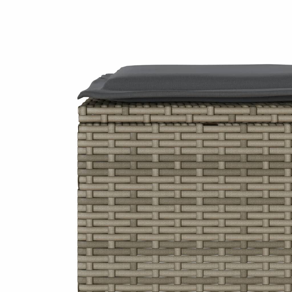 Ensemble de bistro 3 pcs avec coussins gris résine tressée - XIOS