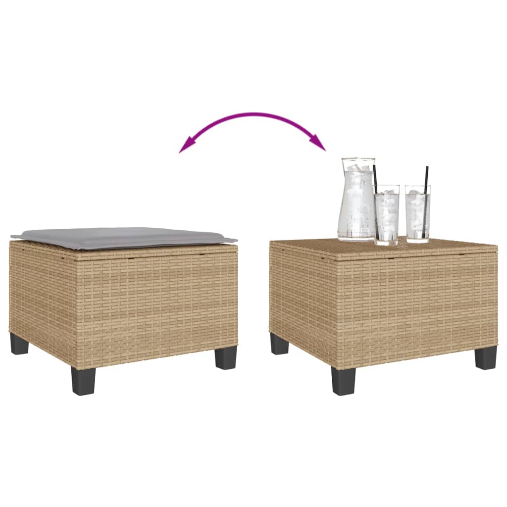 Ensemble de bistro 3 pcs avec coussins beige résine tressée - XIOS