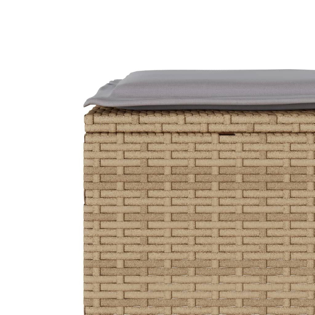 Ensemble de bistro 3 pcs avec coussins beige résine tressée - XIOS