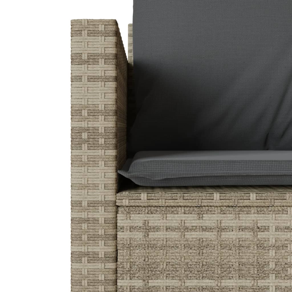 Ensemble de bistro 3 pcs et coussins gris clair résine tressée - XIOS