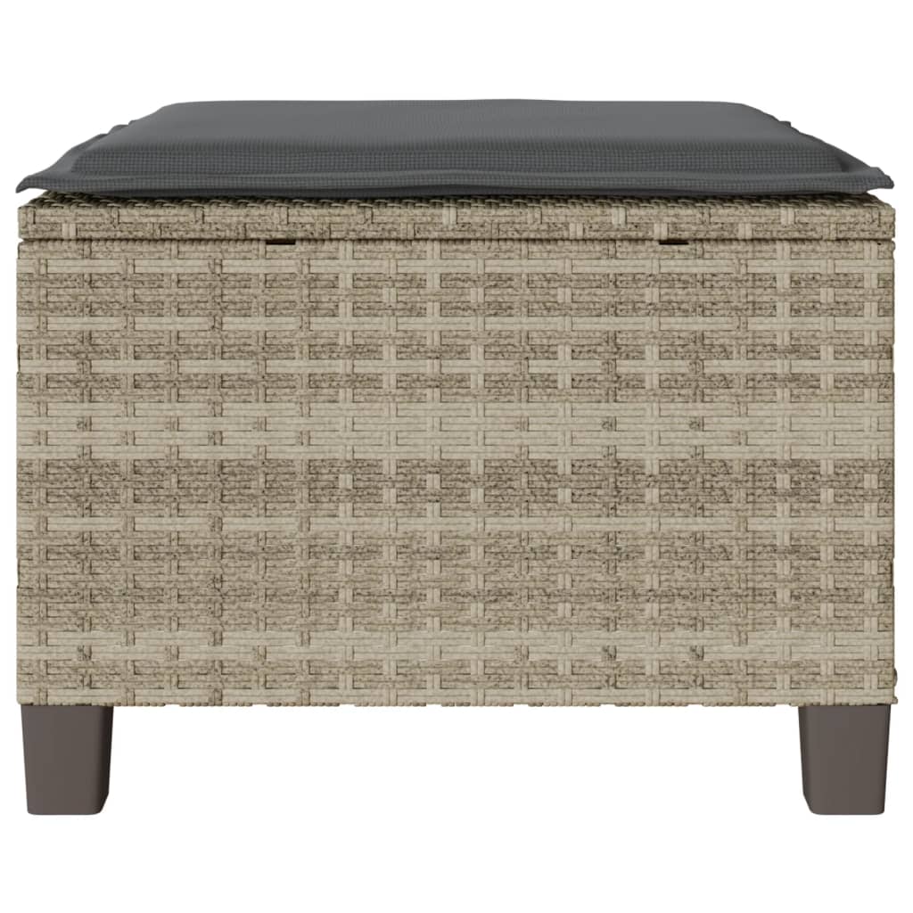 Ensemble de bistro 3 pcs et coussins gris clair résine tressée - XIOS