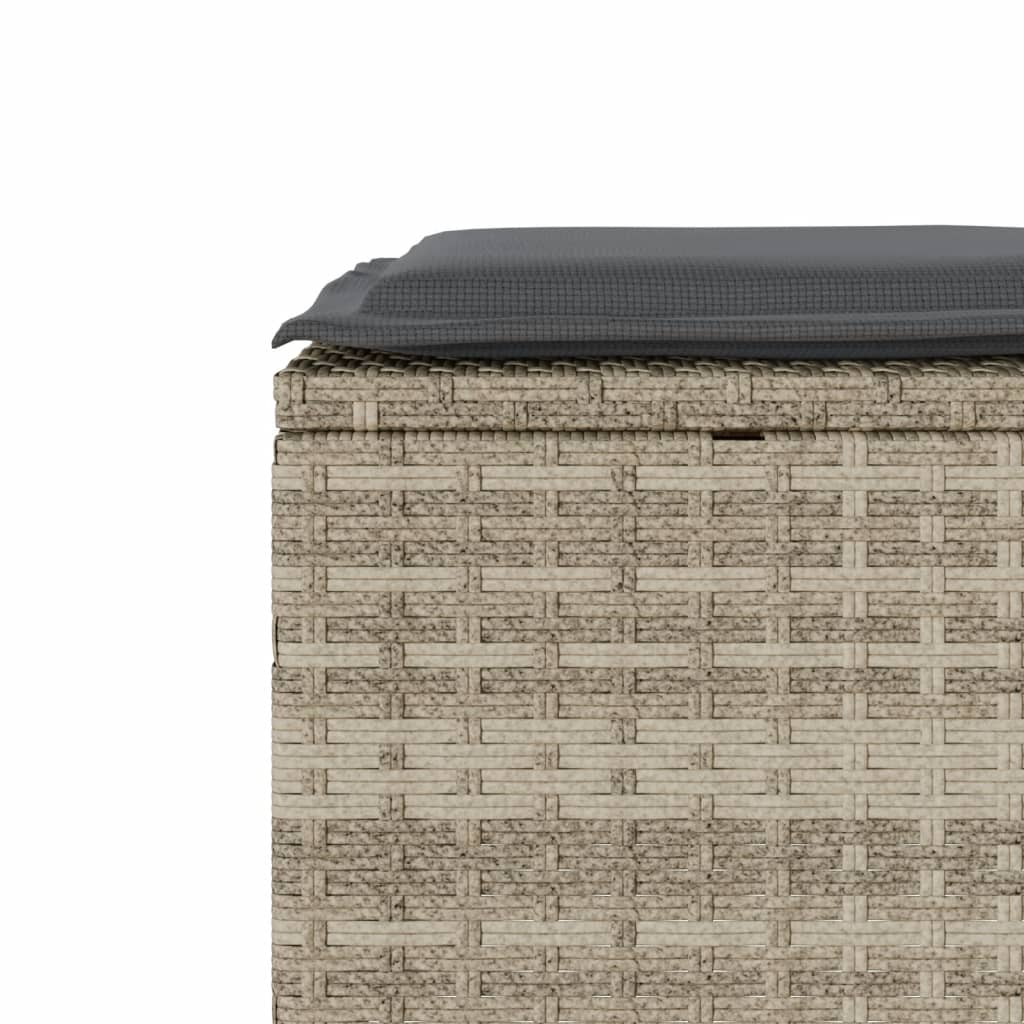 Ensemble de bistro 3 pcs et coussins gris clair résine tressée - XIOS