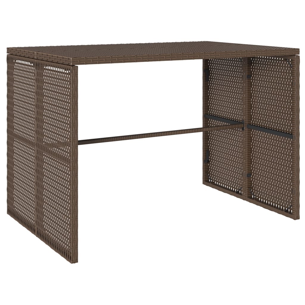 Ensemble à manger de jardin 3 pcs et coussins marron poly rotin - XIOS