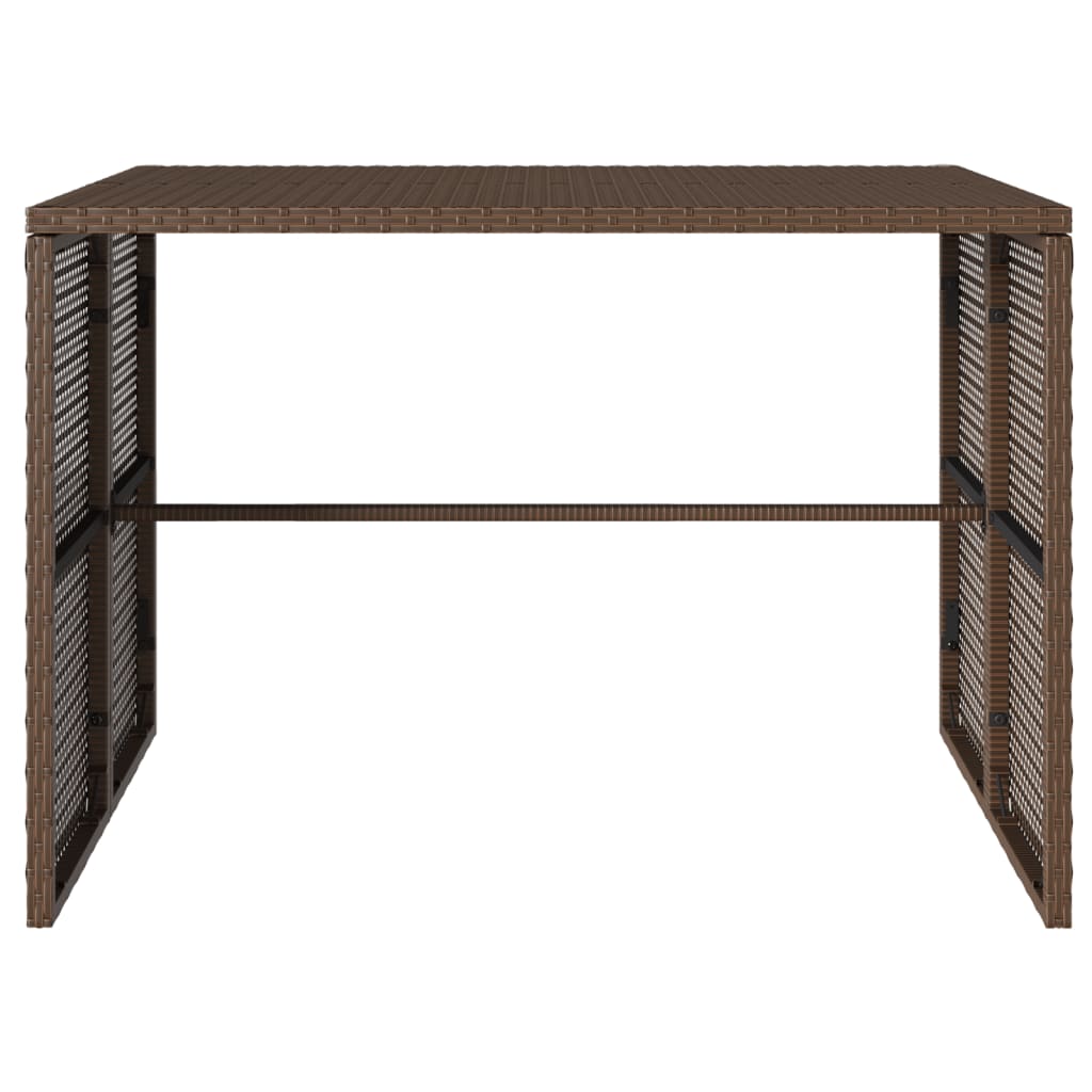 Ensemble à manger de jardin 3 pcs et coussins marron poly rotin - XIOS