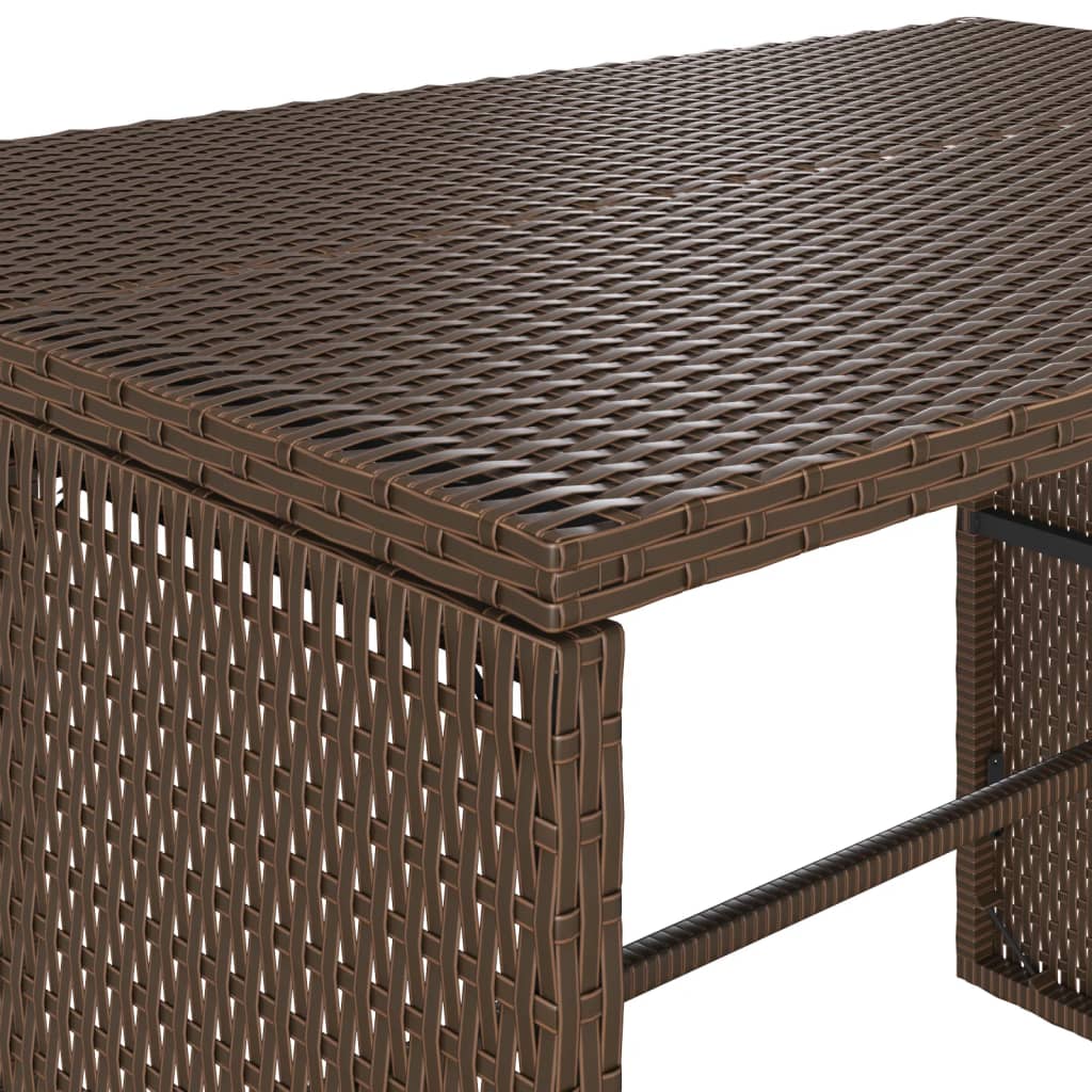 Ensemble à manger de jardin 3 pcs et coussins marron poly rotin - XIOS