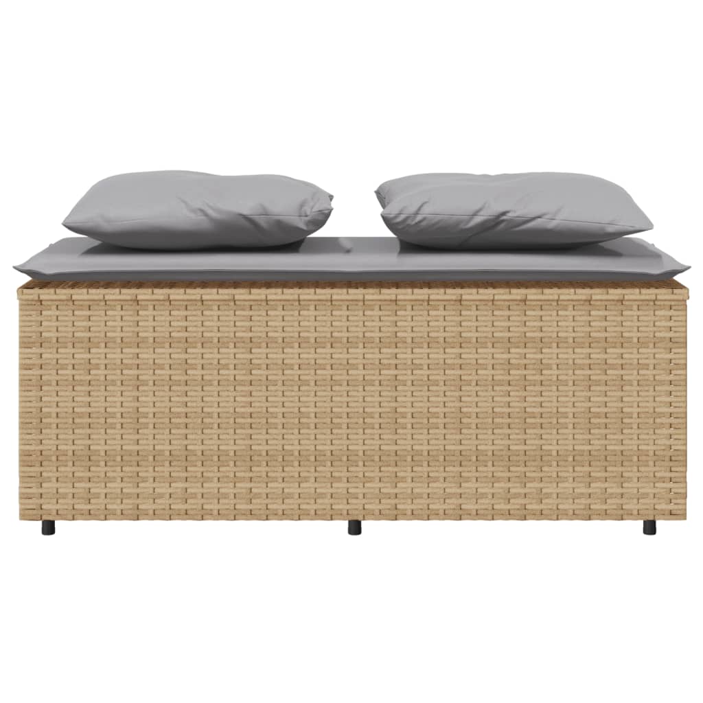 Ensemble à manger de jardin et coussins 3 pcs Beige poly rotin - XIOS