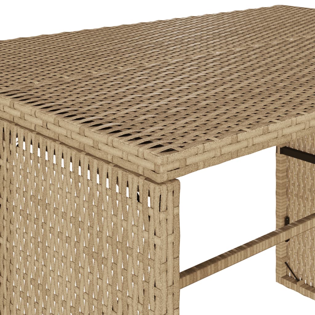 Ensemble à manger de jardin et coussins 3 pcs Beige poly rotin - XIOS