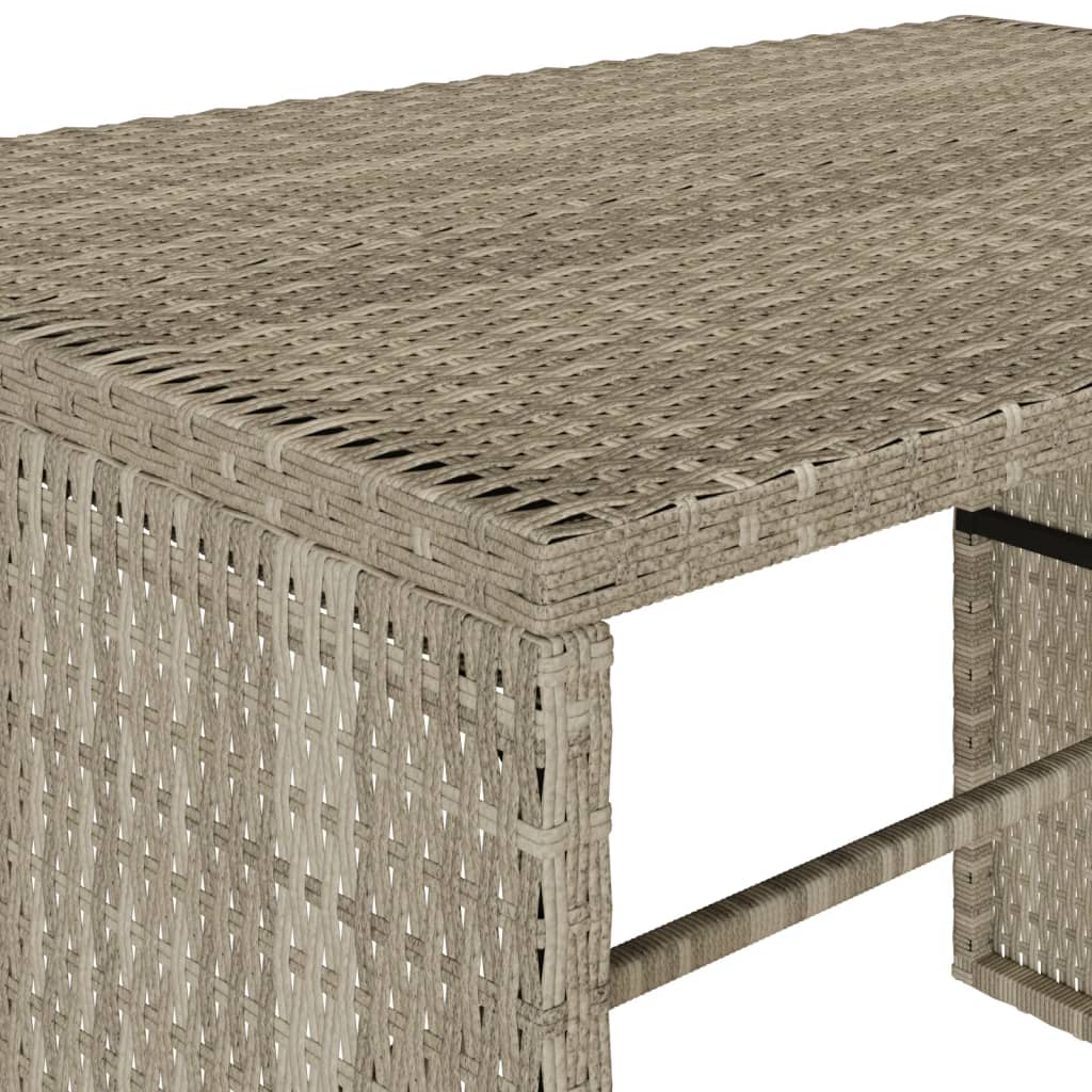 Ensemble à manger de jardin 3pcs coussins gris clair poly rotin - XIOS
