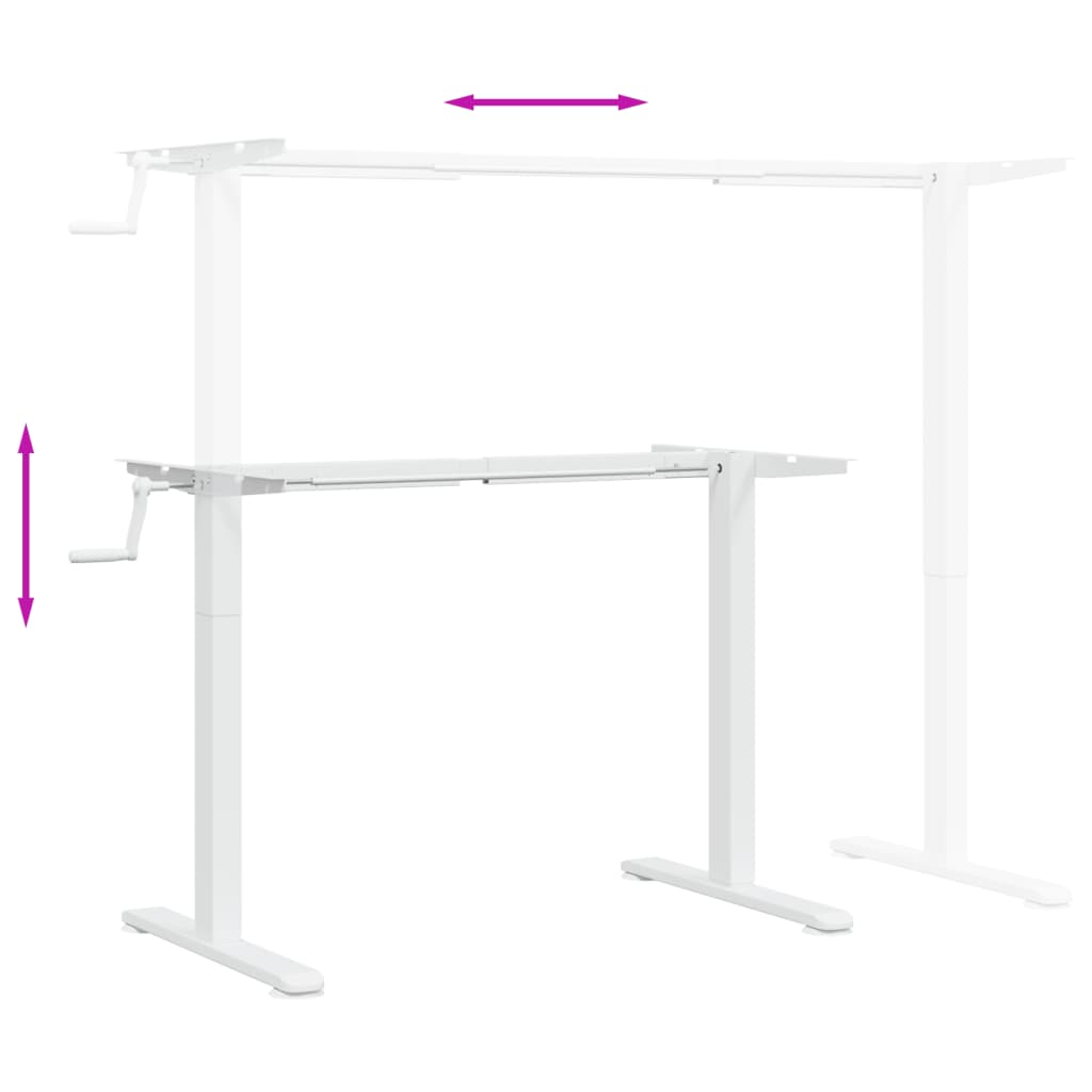 Cadre de bureau debout blanc (94-135)x60x(70-114) cm acier Bureaux vidaXL   