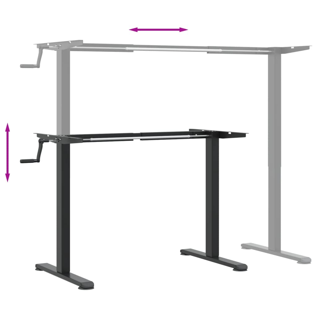 Cadre de bureau debout noir (94-135)x60x(70-114) cm acier Bureaux vidaXL   