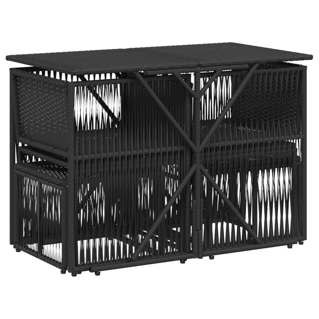 Ensemble à manger de jardin coussins 7 pcs noir résine tressée Salons de jardin vidaXL