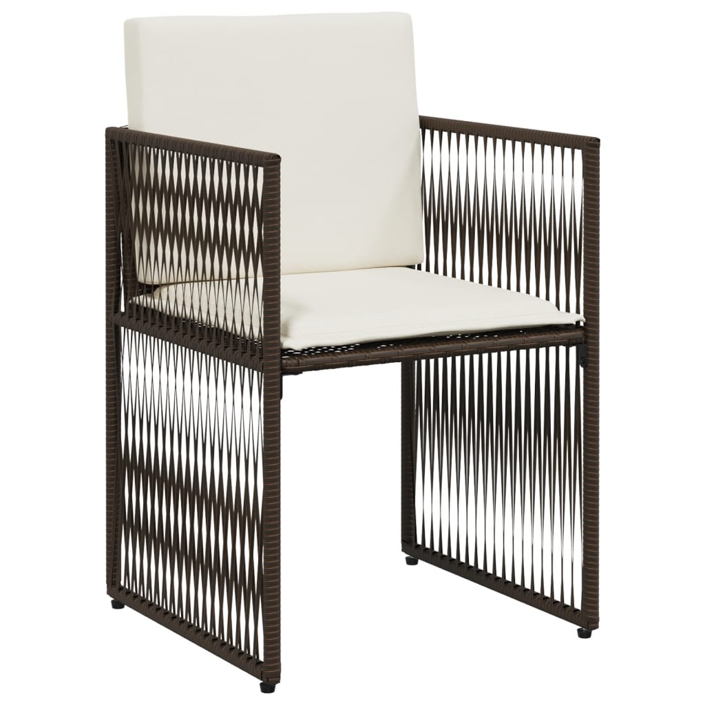 Ensemble à manger de jardin et coussins 7 pcs marron rotin Salons de jardin vidaXL