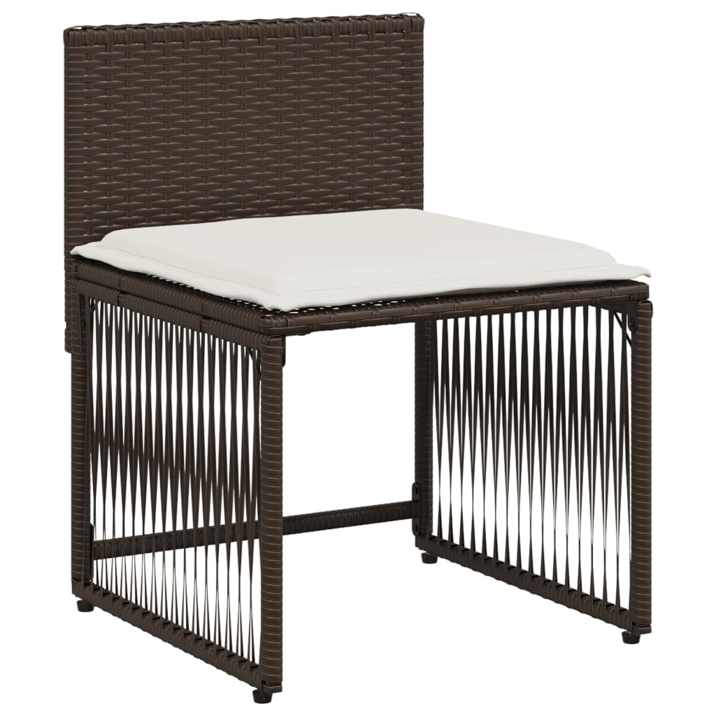Ensemble à manger de jardin et coussins 7 pcs marron rotin Salons de jardin vidaXL
