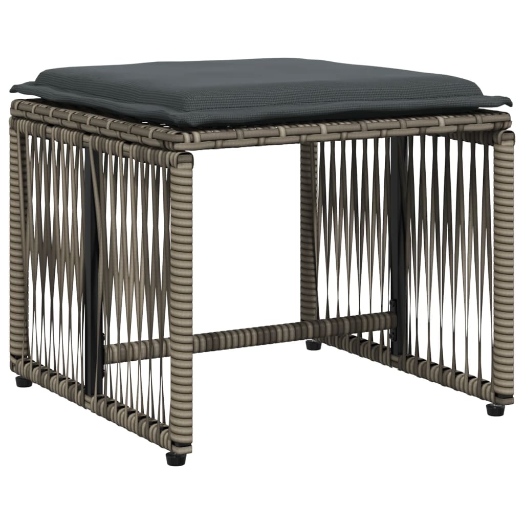 Ensemble à manger de jardin et coussins 7 pcs gris rotin - XIOS