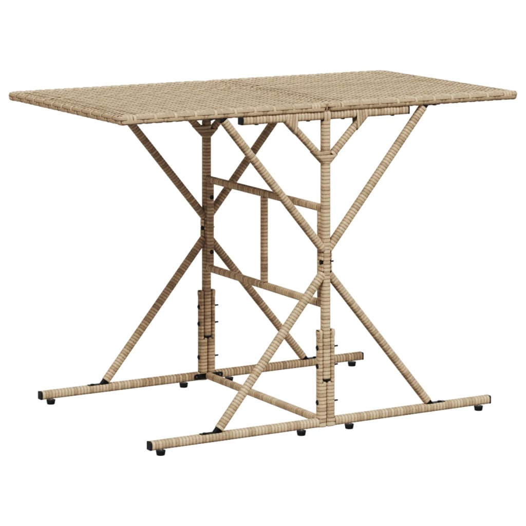 Ensemble à manger de jardin et coussins 7 pcs beige poly rotin - XIOS