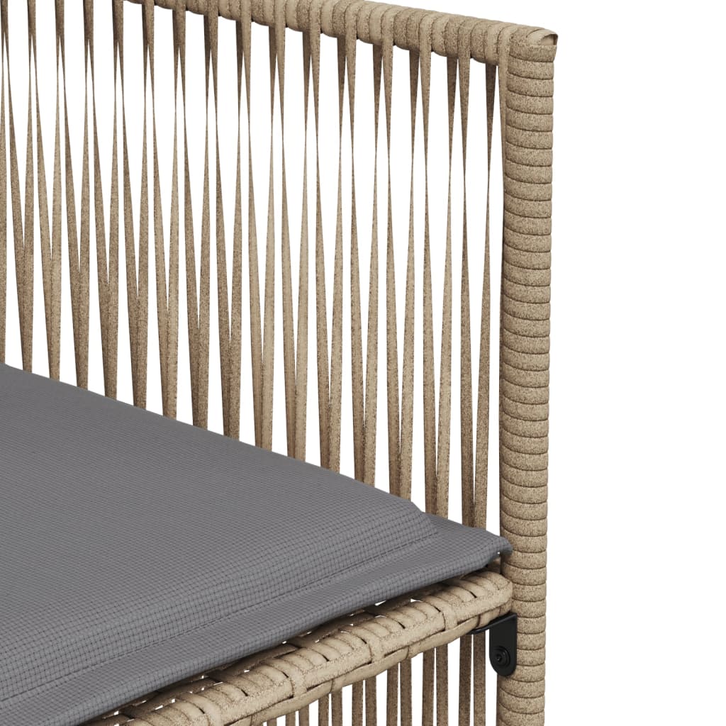 Ensemble à manger de jardin et coussins 7 pcs beige poly rotin - XIOS