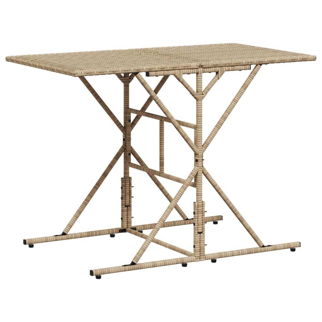 Ensemble à manger de jardin et coussins 7 pcs beige poly rotin - XIOS