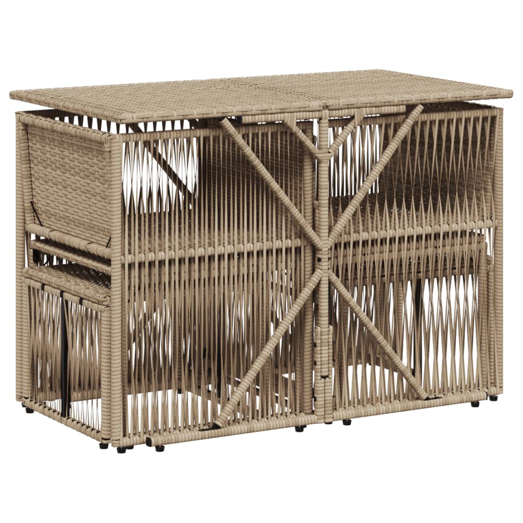 Ensemble à manger de jardin et coussins 7 pcs beige poly rotin - XIOS